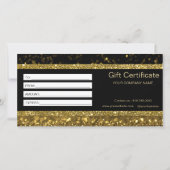 Gold Imitate Glitzer Lights Geschenkgutschein (Rückseite)