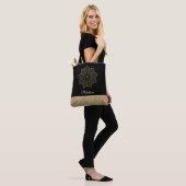 Gold Imitate Glitzer Mandala auf bearbeitbarem Bla Tasche (Am Model)