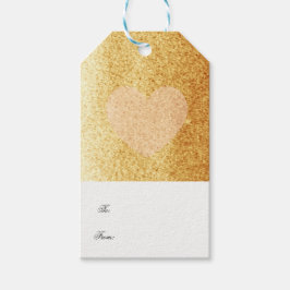 Gold Imitate Glitzer mit zartem Herzen Geschenkanhänger