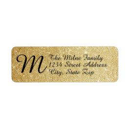 Gold Imitate Glitzer Monogram - Rücksendeadressen-