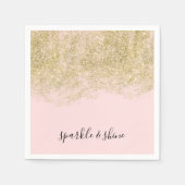 Gold Imitate Glitzer Rosa Sparkone Serviette (Vorderseite)