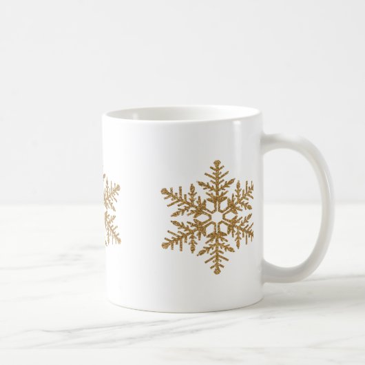 Gold Imitate Glitzer Snowflake Kaffeetasse (Rechts)
