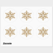 Gold Imitate Glitzer Snowflake Runder Aufkleber (Blatt)
