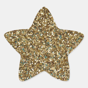 GOLD (Imitate) GLITZER STAR STICKERS