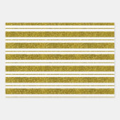 Gold Imitate Glitzer Streifen und Schnörkel Geschenkpapier Set (Vorderseite 3)