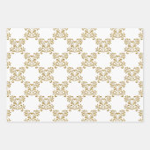 Gold Imitate Glitzer Streifen und Schnörkel Geschenkpapier Set (Vorderseite 2)