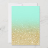 Gold Imitate Glitzer türkis ombre Bat Mitzvah Einladung (Rückseite)