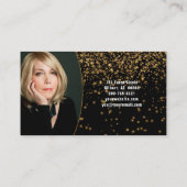 Gold Imitate Glitzer über Schwarzweißfotos Visitenkarte (Rückseite)