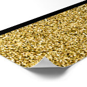 Gold Imitate Glitzer Unplugged Wedding Sign Poster (Ecke)