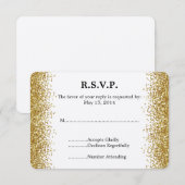 Gold Imitate Glitzer Wedding RSVP Karte (Vorne/Hinten)