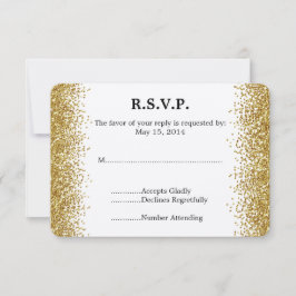 Gold Imitate Glitzer Wedding RSVP Karte