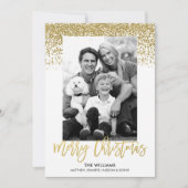 Gold Imitate Glitzer Weihnachts-Foto Feiertagskarte (Vorderseite)