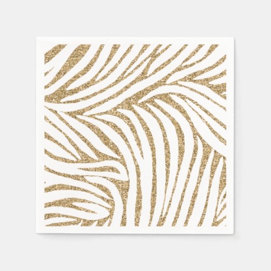 Gold Imitate Glitzer Zebra Print Serviette (Vorderseite)