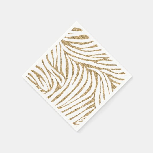 Gold Imitate Glitzer Zebra Print Serviette (Ecke)