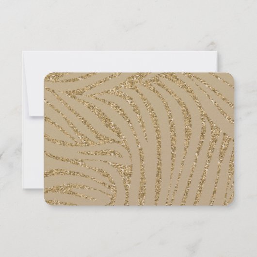 Gold Imitate Glitzer Zebra Print UAWG RSVP Karte (Rückseite)