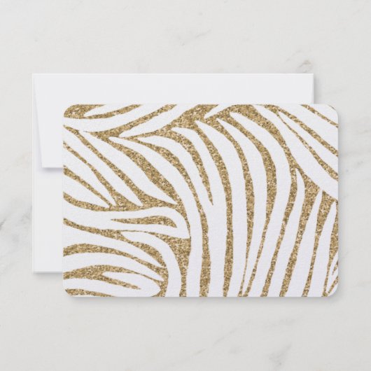 Gold Imitate Glitzer Zebra Print UAWG RSVP Karte (Rückseite)