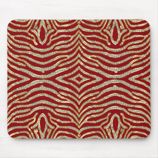 Gold Imitate Glitzer Zebra Streifen Custom Backgro Mousepad (Vorne)