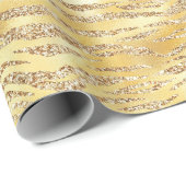 Gold Imitate Glitzer Zebra Streifen Geschenkpapier (Rolleneckpunkt)