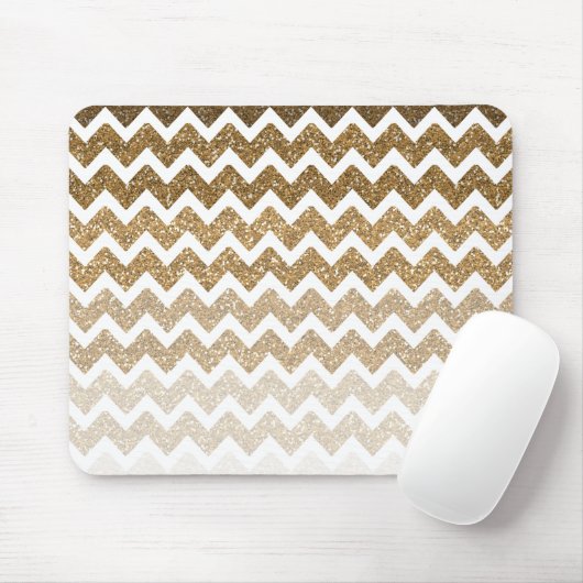 Gold Imitate Glitzer Zickzack Ombre Mousepad (Mit Mouse)