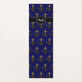Gold Imitate Glitzern Anchor-Muster Marine Monogra Yogamatte (Vorderseite)