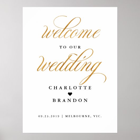 Gold Imitate herzlich willkommen auf unserem Empfa Poster (Vorne)