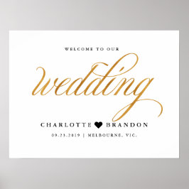 Gold Imitate herzlich willkommen auf unserem Hochz Poster