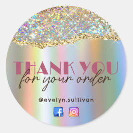 Gold-Imitate Iridescent Glitzer Foil Sticker