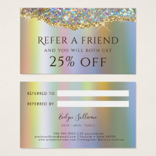 Gold Imitate iridescent Glitzer Referenzkarte