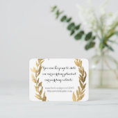 Gold Imitate Laurel Olive Leaf Wreath Wedding Webs Begleitkarte (Stehend Vorderseite)