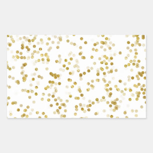 Gold Imitate Metallic Dot Bokeh Hintergrund Bling Rechteckiger Aufkleber