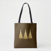 Gold Imitate Metallic Moderner Weihnachtsbaum Tasche (Vorderseite)