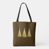 Gold Imitate Metallic Moderner Weihnachtsbaum Tasche (Rückseite)