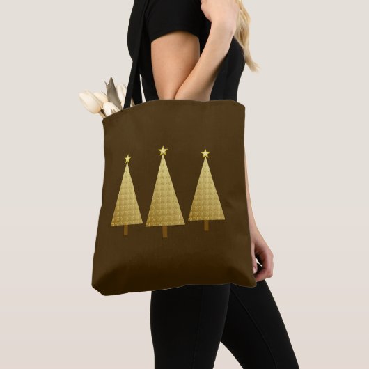 Gold Imitate Metallic Moderner Weihnachtsbaum Tasche (Von Nahem)