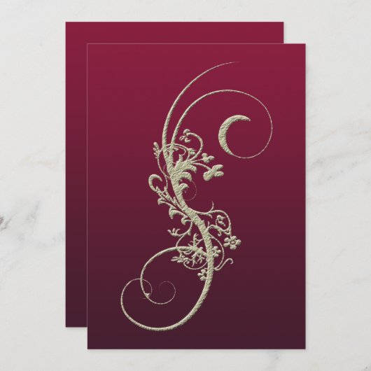 Gold-Imitate mit Hochzeitsempfang Einladung (Vorne/Hinten)