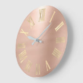 Gold Imitate Rose Gold Minimal Metallische römisch Große Wanduhr (Winkel)