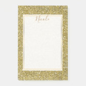 Gold Imitate Sparkle Glitzer Post-it Klebezettel (Vorderseite)