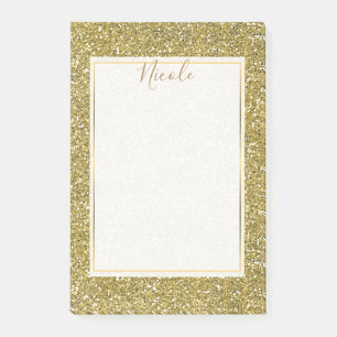 Gold Imitate Sparkle Glitzer Post-it Klebezettel