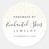 Gold-Imitate untersuchen das "Dot Handmade Busines Runder Aufkleber (Vorderseite)