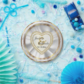 Gold & Imitats Diamant & Glitzer Hochzeitsfeier Pappteller (Party)