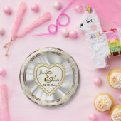 Gold & Imitats Diamant & Glitzer Hochzeitsfeier Pappteller (Party)