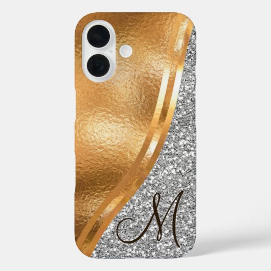 Gold Imitats Foil, Name und Monogram Case-Mate iPh Case-Mate iPhone Hülle (Rückseite)