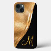 Gold Imitats Foil, Name und Monogram Case-Mate iPh iPhone Hülle (Rückseite)