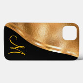 Gold Imitats Foil, Name und Monogram Case-Mate iPh iPhone Hülle (Rückseite (Horizontal))