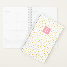 Gold Imitats Foil Polka Dot Monogram Kalenderplane