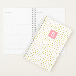 Gold Imitats Foil Polka Dot Monogram Kalenderplane Planer