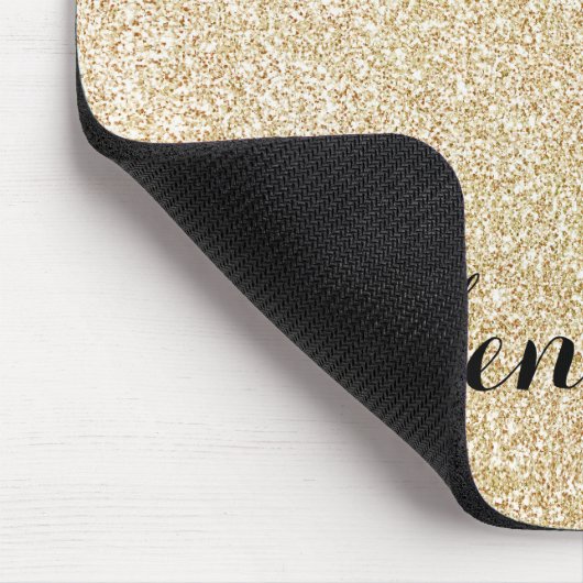 Gold Imitats Glitzer Benutzerdefinierter Skriptnam Mousepad (Ecke)