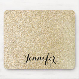 Gold Imitats Glitzer Benutzerdefinierter Skriptnam Mousepad