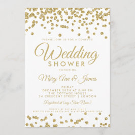 Gold Imitats Glitzer Confetti Dusche Einladung