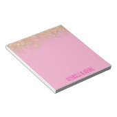 Gold Imitats Glitzer Girly Pink Sparkone Notizblock (angewinkelt)