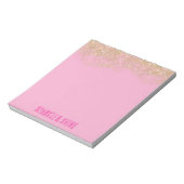 Gold Imitats Glitzer Girly Pink Sparkone Notizblock (Rotiert)